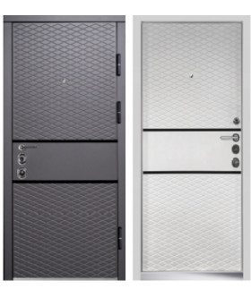 П-3К-187 Антрацит/Белый мат + Алюкобонд