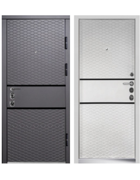 П-3К-187 Антрацит/Белый мат + Алюкобонд